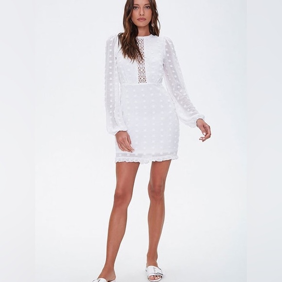 NWOT Forever 21 White Embroidered Dress Size Small - Picture 4 of 10